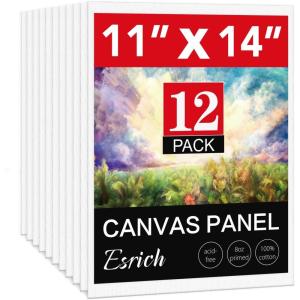 imageESRICH 5x7IN Small Canvases for Painting12 Pack Mini Canvas Boards Cotton Painting Canvas Primed Acid Free Mini Blank Canvas Panels for Oil PaintWatercolorAcrylic PaintGouacheampampTempera11x14in 12pack