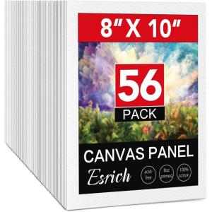imageESRICH 8x10 Canvas for Painting 8x10 Inch Value Pack of 106 Canvas Boards for Painting Painting Canvas for Adult ampamp KidsCotton Primed Blank Canvas Panels for Oil Watercolor Acrylic Tempera810in 56pack