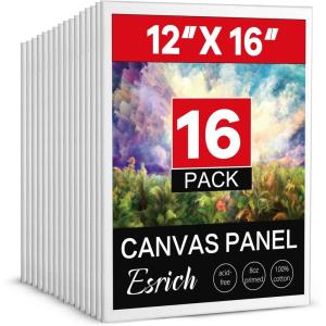 imageESRICH 8x10 Canvas for Painting 8x10 Inch Value Pack of 106 Canvas Boards for Painting Painting Canvas for Adult ampamp KidsCotton Primed Blank Canvas Panels for Oil Watercolor Acrylic Tempera1216in 16pack