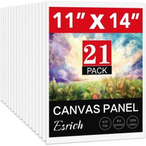 imageESRICH 8x10 Canvas for Painting 8x10 Inch Value Pack of 106 Canvas Boards for Painting Painting Canvas for Adult ampamp KidsCotton Primed Blank Canvas Panels for Oil Watercolor Acrylic Tempera1114in 21pack
