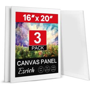 imageESRICH 8x10 Canvas for Painting 8x10 Inch Value Pack of 106 Canvas Boards for Painting Painting Canvas for Adult ampamp KidsCotton Primed Blank Canvas Panels for Oil Watercolor Acrylic Tempera1620in 3pack