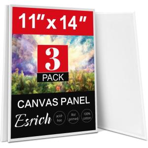 imageESRICH Canvases for Painting 11x14 30 Pack Canvas Boards for Painting Cotton Primed Acid Free Blank Canvas Panels for Oil Paint Watercolor Acrylic Paint Gouache and Tempera11x14