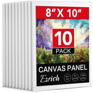 imageESRICH Canvases for Painting 11x14 30 Pack Canvas Boards for Painting Cotton Primed Acid Free Blank Canvas Panels for Oil Paint Watercolor Acrylic Paint Gouache and Tempera8x10
