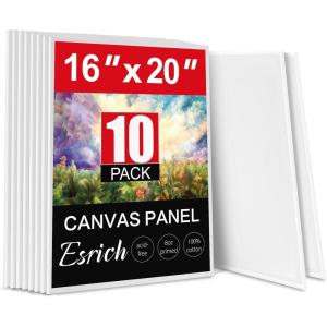 imageESRICH Canvases for Painting 11x14 30 Pack Canvas Boards for Painting Cotton Primed Acid Free Blank Canvas Panels for Oil Paint Watercolor Acrylic Paint Gouache and Tempera16x20