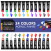 imageAcrylic Paint Set57 PCS Professional Painting Supplies with Paint Brushes Acrylic Paint Easel Canvases Painting PadsPalette Paint Knife Brush Cup and Art Sponge for Hobbyists and Beginners60