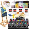 imageAcrylic Paint Set57 PCS Professional Painting Supplies with Paint Brushes Acrylic Paint Easel Canvases Painting PadsPalette Paint Knife Brush Cup and Art Sponge for Hobbyists and Beginners60