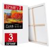 imageESRICH Stretched Canvas for Painting 32x48 Inch 3Pack Large Canvas for Painting Primed AcidFree Cotton Blank Canvases Art Paint Canvases for Oil PaintWatercolorAcrylic PaintGouache and Tempera32x48in3Pack