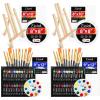 imageESRICH 82 PCS Acrylic Paint Canvas Set48Color Acrylic Painting Kit Painting Supplies Kit with Wood EaselBrushCanvasesWatercolor Paper Acrylic Paint Kit for Kids Adults Artists