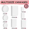 imageESRICH Stretched Canvas for Painting 5x7 60 Pack Small Canvases for Painting 58 Profile Primed AcidFree Blank Painting Canvas for Kids amp Artists for Decorations Painting Parties21Pack Canvas