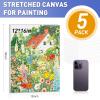 imageESRICH Stretched Canvas for Painting 5x7 60 Pack Small Canvases for Painting 58 Profile Primed AcidFree Blank Painting Canvas for Kids amp Artists for Decorations Painting Parties5Pack12x16 Canvas