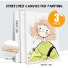 imageESRICH Stretched Canvas for Painting 5x7 60 Pack Small Canvases for Painting 58 Profile Primed AcidFree Blank Painting Canvas for Kids amp Artists for Decorations Painting Parties3Pack18x24 Canvas