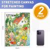imageESRICH 10x10 Stretched Canvas for Painting 2 Pack Square Canvas for Painting Primed AcidFree Framed Blank Canvas Art Canvases for Beginners amp Artists to Paint Oil Acrylic Pouring Painting12x16in