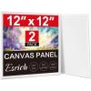 imageESRICH Canvas for Painting 2 Pack Square Canvas Boards for Painting 12x12 100 Cotton Primed Acid Free Blank Canvas Panels for Oil Paint Watercolor Acrylic Paint Gouache and Tempera12x12in 2pack
