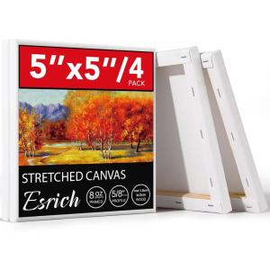 imageESRICH 10x10 Stretched Canvas for Painting 2 Pack Square Canvas for Painting Primed AcidFree Framed Blank Canvas Art Canvases for Beginners amp Artists to Paint Oil Acrylic Pouring Painting5x5in