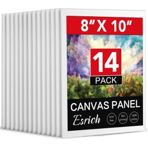 imageESRICH Canvas for Painting 2 Pack Square Canvas Boards for Painting 12x12 100 Cotton Primed Acid Free Blank Canvas Panels for Oil Paint Watercolor Acrylic Paint Gouache and Tempera810in 14pack
