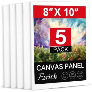 imageESRICH Canvas for Painting 2 Pack Square Canvas Boards for Painting 12x12 100 Cotton Primed Acid Free Blank Canvas Panels for Oil Paint Watercolor Acrylic Paint Gouache and Tempera810in 5pack