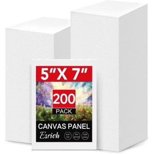 imageESRICH Canvas for Painting 2 Pack Square Canvas Boards for Painting 12x12 100 Cotton Primed Acid Free Blank Canvas Panels for Oil Paint Watercolor Acrylic Paint Gouache and Tempera57in 200pack